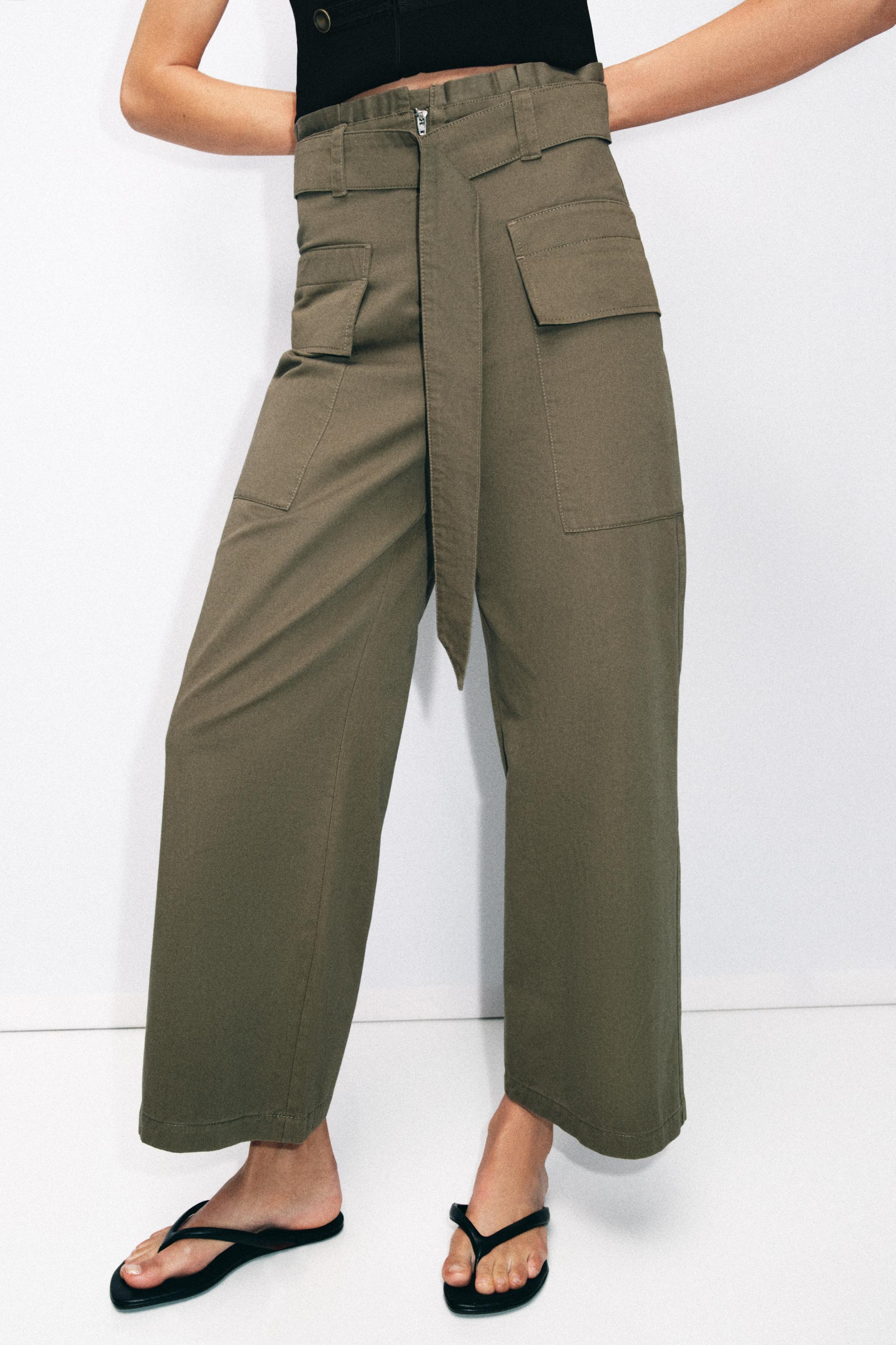 PANTALON CARGO PAPERBAG AVEC CEINTURE